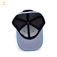 Casquette de baseball Y2K imperméable avec logo en caoutchouc gris personnalisé, découpe laser, 6 panneaux et visière sandwich pour cyclisme et golf en extérieur
