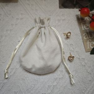 Sac à bijoux en velours de coton super doux de luxe, emballage cadeau en velours doux, pochette à cordon, sac de protection contre la poussière, emballage cadeau pour cosmétiques - Product Image 5