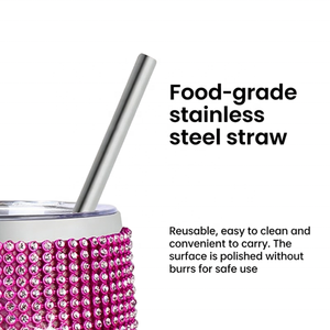 Tasses en paille en forme d'oeuf incrustées de strass en acier inoxydable de 12oz personnalisées pour bière <span class=keywords><strong>café</strong></span> vin thé eau froide et chaude tasse en diamant - Product Image 3