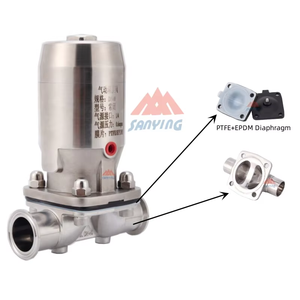 दवा/खाद्य एस्प्टिक के लिए नियंत्रण वाल्व के लिए सैनिटरी स्टेनलेस स्टील316 एल न्यूमेटिक डायाफ्राम - Product Image 6