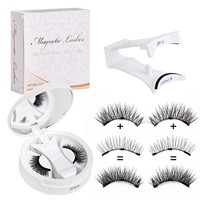 Cils magnétiques 3D faits à la main, légers et naturels, courbure CC, vente en gros avec logo personnalisé, emballage couleur et applicateur réutilisable
