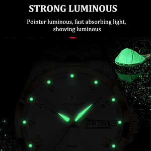 Poedagar Top marque de luxe mode en acier inoxydable cadran vert montre hommes étanche lumineux <span class=keywords><strong>semaine</strong></span> Date Sport montre-bracelet à Quartz - Product Image 3