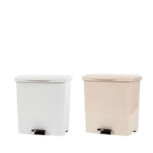 Home 27L Touchless Recycle Bins Indoor Rubbish Bin Bathroom Garbage Can Kitchen Waste Bin with Lid Foot Pedal Trash Can Plastic