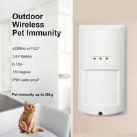 Détecteur de mouvement PIR sans fil extérieur Win High WH-95F 315/433MHz, système d'alarme anti-intrusion IP65, portée de détection 12m x 100, détection animaux domestiques jusqu'à 30kg