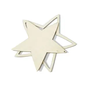 Contreplaqué étoile personnalisé décorations de noël en plein air fournitures de décoration de noël