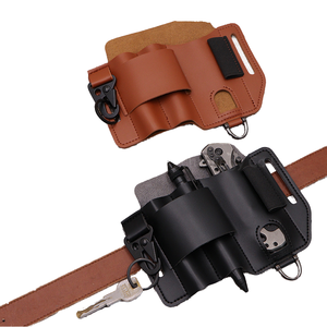 Étui de rangement multifonctionnel portable en cuir PU imperméable pour outils, lampe torche et couteau, à fixer à la ceinture - Product Image 4