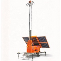 Remorques de sécurité à structure compacte avec panneaux solaires hybrides, caméra CCTV, grand générateur diesel alimenté à l'énergie solaire pour les expositions