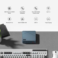 Mini PC BOSGAME Ryzen 5 3550H con Windows 11 Pro, 16GB RAM DDR4, SSD PCIe de 512GB, Gráficos Vega 8, Soporte para Triple Pantalla 4K 60Hz, 3 Puertos USB 3.2