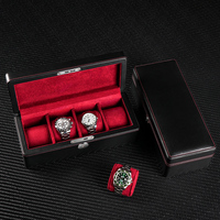 Boîtes de collection de montres automatiques en cuir vert de luxe haut de gamme personnalisées pour hommes, organisateur à 4 emplacements, mallettes de rangement avec logo et serrure