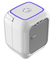 Ventilateur de climatisation portable mini tendance avec humidificateur, vitesse du vent réglable, réservoir d'eau et lumière d'ambiance colorée