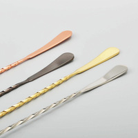 Cuillère à cocktail torsadée à long manche en acier inoxydable KLP, accessoire de bar, disponible en tailles 30 cm et 40 cm pour mélanger les boissons