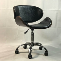 Tabouret de bar en cuir noir de style européen Ekintop, réglable en hauteur, chaise haute en cuir, tabouret haut