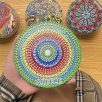 Grands supports de pot ronds en céramique bohèmes populaires tapis et tampons à motif personnalisables
