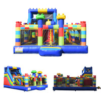 Château gonflable avec fond rebondissant et toboggan, château gonflable commercial en PVC, garantie de 3 ans