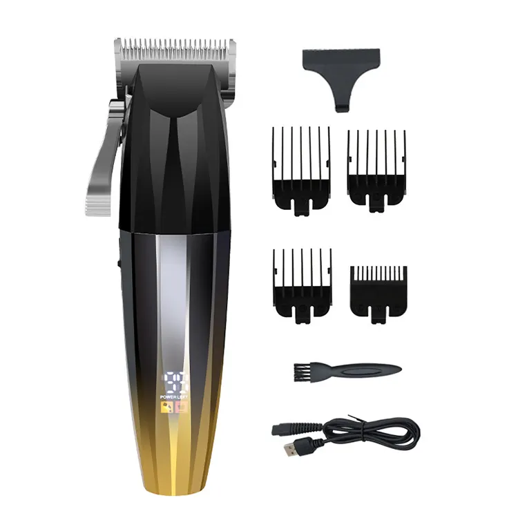 2024 Pro Barbier schnurloser elektrischer Haarschneider LCD-Anzeige Heimrasierung Pflege wiederaufladbarer Haarschneider