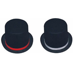 <span class=keywords><strong>Chapeau</strong></span> haut de forme amusant en feutre noir à la mode, <span class=keywords><strong>chapeau</strong></span> haut de forme en feutre noir avec ruban rouge pour magicien, fête de Mardi Gras - Product Image 3