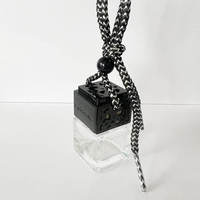 Flacon diffuseur de parfum pour voiture en verre, vide, 8 ml, forme carrée, noir, or, argent, populaire