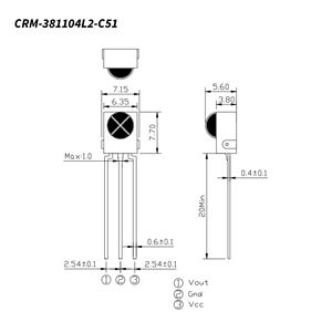 Receptor Infravermelho CGX IR com Cabeça Redonda Pequena, Caixa Metálica, 850nm 940nm 3V DIP para Controle Remoto, Módulo Receptor Infravermelho LED - Product Image 4