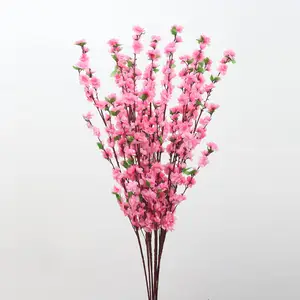 boom met heldere roze bloemen Suppliers-Kunstmatige Bloemen Perzik Bloesem Simulatie Perzik Takken Bloemen Zijde Boeketten Faux Lente Perzik Nep Planten Voor Wedding Thuis
