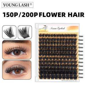 Pestañas Postizas Hechas a Mano, Individuales, DIY, en Racimos, 10+20D 30+40D 60+80D 100+150D, de Seda Natural, Mixtas, 9-14mm, Pestañas en Abanico - Product Image 2