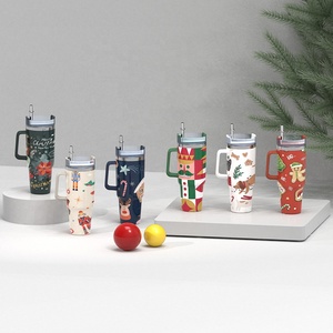 Offre Spéciale – Gobelet Isotherme en Acier Inoxydable 40oz à Double Paroi avec Poignée et Paille, Finition Poudrée, Design Moderne, Maintien Thermique 6-12 Heures – Cadeaux d'Affaires - Product Image 3