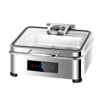 Airuisi Commercial 6L 9L Réchaud électrique en acier inoxydable Rectangle Buffet Serveur Chauffe-plats Hôtel Restaurant Fournitures