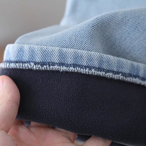 Children's Denim <b>Pants</b> With Lace Trim Wide Leg Fleece <b>Lined</b> Winter Baby Girls <b>Pants</b> - Product Image 3