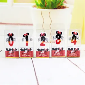 Low Moq Custom New Design Cute Cartoon Mickey Number Birthday Candles Cake Cup Candle Cake
