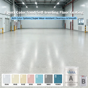 <span class=keywords><strong>Peinture</strong></span> époxy auto-nivelante à base d'eau, écologique, facile à appliquer, avec sable coloré, pour la décoration des garages résidentiels et des magasins - Product Image 3