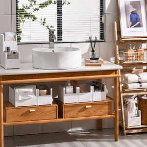 Moderno organizador multifunción de plástico para la cocina debajo del <span class=keywords><strong>fregadero</strong></span>, clasificación de escritorio, almacenamiento de maquillaje, cesta de almacenamiento de aperitivos para uso en bolsas - Product Image 2