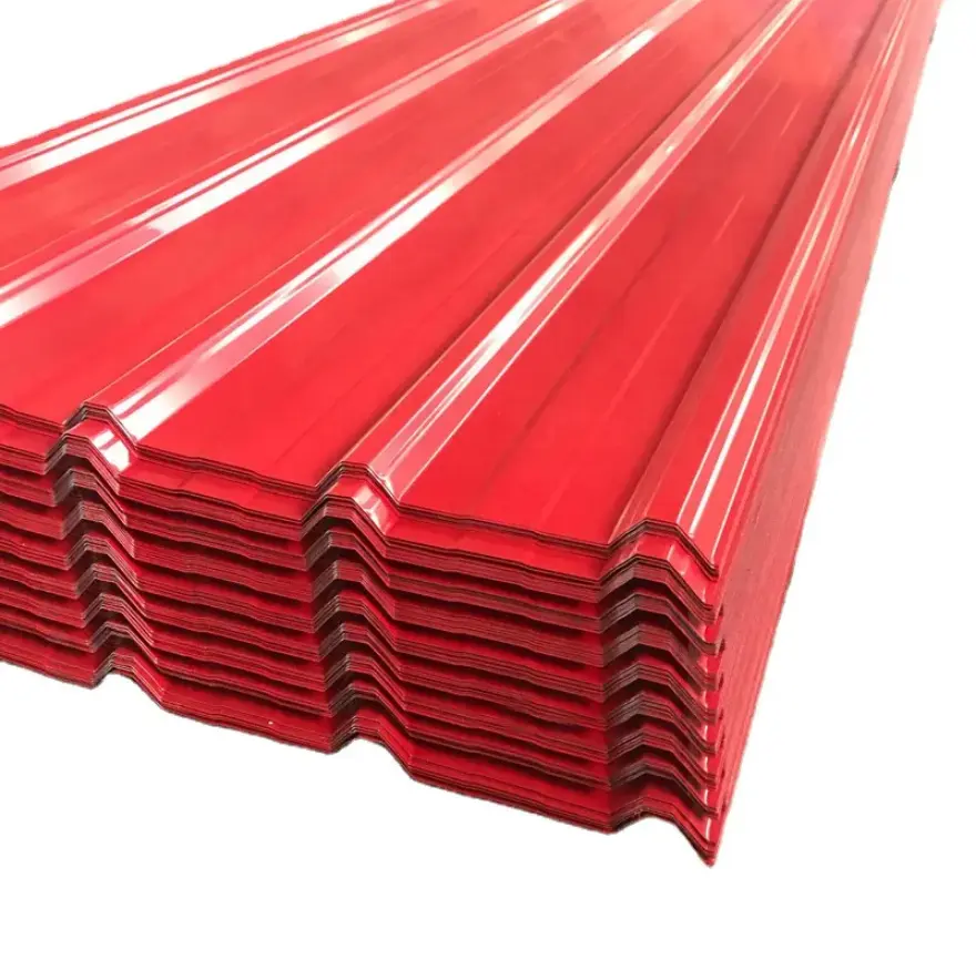 Sıcak satış ppgi boyalı renk kaplı oluklu galvanizli trapez çatı sac fiyat çelik paneller ton başına