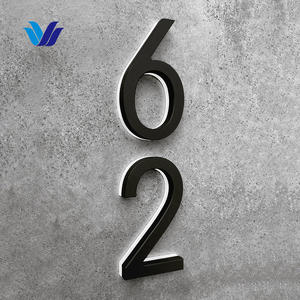 Números de Casa Personalizados HONG SEN, Placas de Puerta con Luz LED, Letras Acrílicas Retroiluminadas, Número de Casa LED para Exteriores - Product Image 3