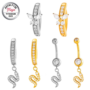 <span class=keywords><strong>Piercing</strong></span> per <span class=keywords><strong>ombelico</strong></span> in titanio 14G ASTM F136 con ciondolo a forma di serpente, anello per <span class=keywords><strong>piercing</strong></span> <span class=keywords><strong>all</strong></span>'<span class=keywords><strong>ombelico</strong></span> ipoallergenico con zircone. - Product Image 1