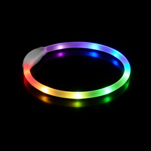 ปลอกคอสุนัข <span class=keywords><strong>LED</strong></span> กันน้ำ สีรุ้ง เรืองแสง ชาร์จไฟได้ วัสดุ TPU ตัดได้ ชาร์จผ่าน USB-C เพิ่มความปลอดภัยยามค่ำคืน สำหรับสุนัขขนาดเล็กและขนาดใหญ่ - Product Image 3