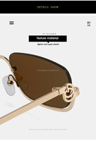 Usine prix de gros demi-monture à la mode mode métal rectangle cadre mode lunettes de soleil 2024 nouvelles femmes
