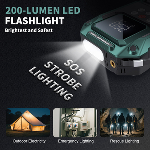 Пусковое устройство для автомобиля S400 <span class=keywords><strong>24000</strong></span> мАч (мощный бустер 12В) с компрессором для подкачки шин, аварийный комплект для автомобиля - Product Image 2