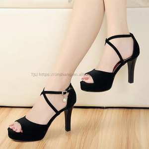Nouvelle Arrivée Sandales à Talons Hauts pour Femme, à Bout Ouvert, à Brides Croisées, à Boucle, Style Stiletto, pour l'Été, pour Petites Tailles - Product Image 2