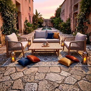 Luxury Contemporary <b>Foldable</b> Acacia Wood Eco-friendly Teak Wood Frame <b>Outdoor</b> Furniture Set Garden Sofa Dining <b>Table</b> Chair for - Product Image 1
