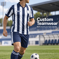 Ensemble de maillots de football rayés classiques personnalisés pour la maison, uniforme d'équipe de football entièrement sublimé, club OEM