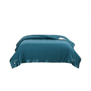 Manta Ligera Alternativa Tamaño Queen, 100% Algodón con Ribete de Satén, Diseño Liso para Verano, Otoño e Invierno - Product Image 1