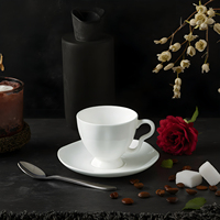 Ensemble de tasses à expresso et soucoupes en porcelaine anglaise rétro, personnalisables avec logo, 3 oz