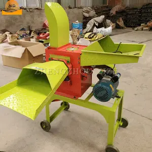 Animal feed processing machine small chaff hey forage cutter ensilage cutter straw crusher grass hay chopper grain mill machine