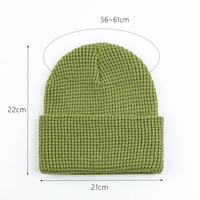 Casquette d'hiver en tricot gaufré personnalisée OEM ODM, bonnet uni pour femmes et hommes, garde vous au chaud
