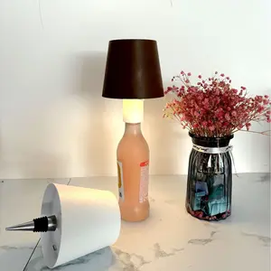 Renk karartma kadar IP54 su geçirmez pil masa lambası LED şarap şişesi akülü dokunmatik kontrol masa lambası