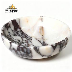 Bol à dîner en marbre de qualité supérieure, fait à la main au Maroc, décor de fête à domicile, motif géométrique, construction durable, personnalisable - Product Image 2