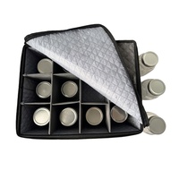 Boîte de rangement carrée pliable en tissu classique à 12 compartiments pour outils