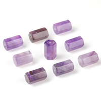 Perles en améthyste violette naturelle, cylindres de quartz facettés, pierres tubulaires lâches pour la création de bijoux bohèmes, bracelets empilables et projets DIY