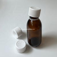 Bouteille de sirop contre la toux en verre ambré de 100ml bouteille de sirop d'érable inviolable bouchon résistant aux enfants