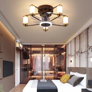 Modern 5-Blade Invisible Ceiling Fan, 3000K-6500K Dimmable <b>LED</b>, 6-Speed Quiet DC Motor, Metal Body & Remote APP Control - Product Image 2
