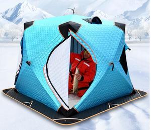 3-4 camping en plein air tente <span class=keywords><strong>safari</strong></span> de luxe Plus coton épaississement pêche igloo tente pêche sur glace hiver Tube automatique tente - Product Image 3